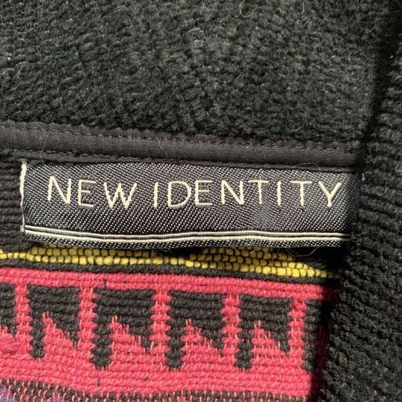 Vintage Blazer Jacket Southwestern Aztec Print Boxy Cropped Black Shawl Collar - Picture 7 of 11